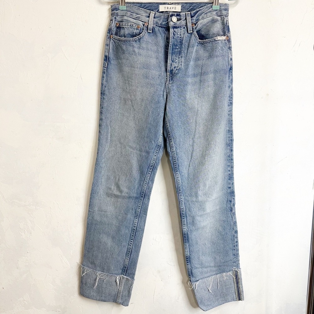Trave Berit Relaxed Straight Cuffed Jeans Button Fly Women's Size 27